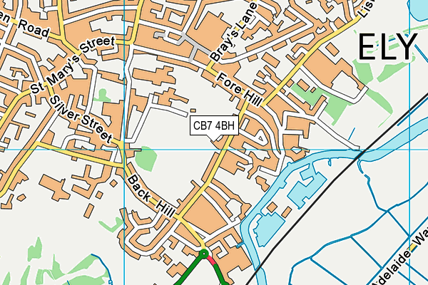 CB7 4BH map - OS VectorMap District (Ordnance Survey)