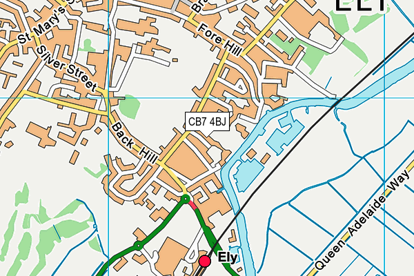 CB7 4BJ map - OS VectorMap District (Ordnance Survey)