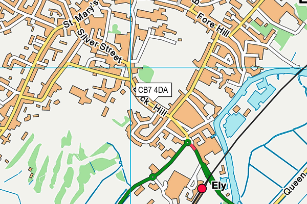 CB7 4DA map - OS VectorMap District (Ordnance Survey)