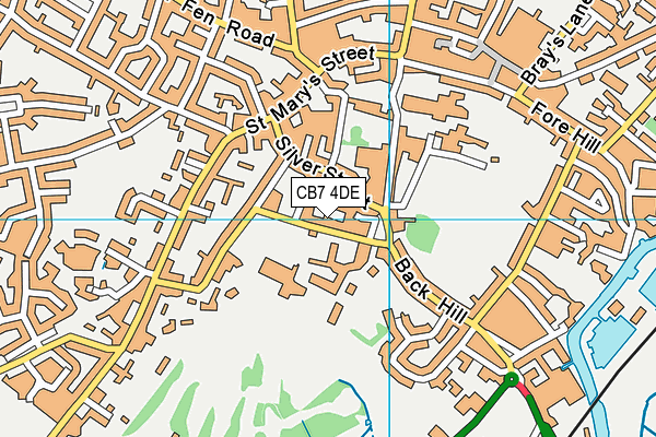 CB7 4DE map - OS VectorMap District (Ordnance Survey)