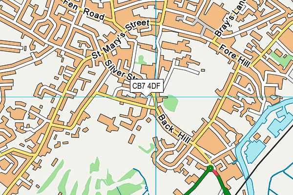 CB7 4DF map - OS VectorMap District (Ordnance Survey)