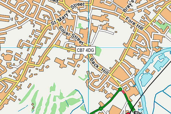 CB7 4DG map - OS VectorMap District (Ordnance Survey)