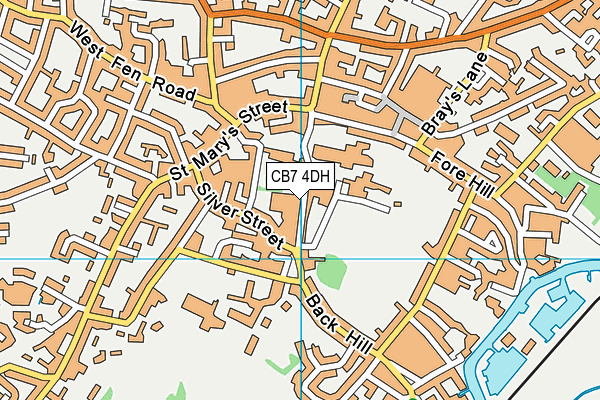 CB7 4DH map - OS VectorMap District (Ordnance Survey)