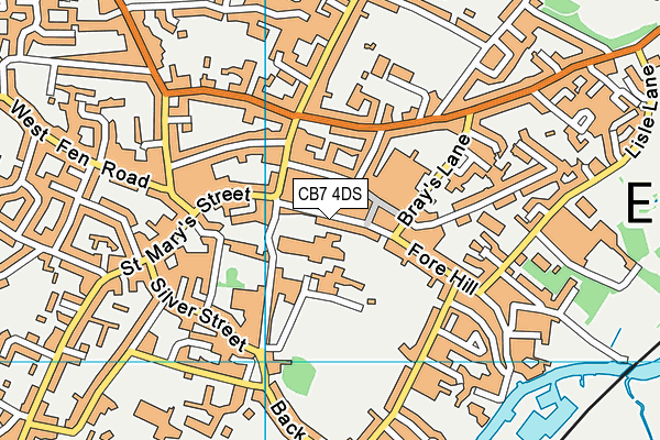CB7 4DS map - OS VectorMap District (Ordnance Survey)