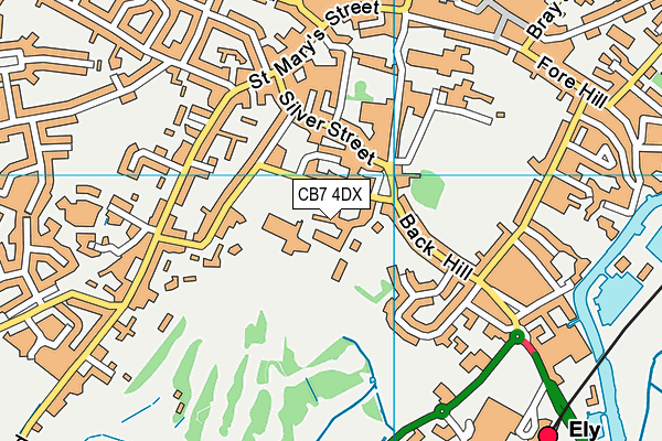 CB7 4DX map - OS VectorMap District (Ordnance Survey)
