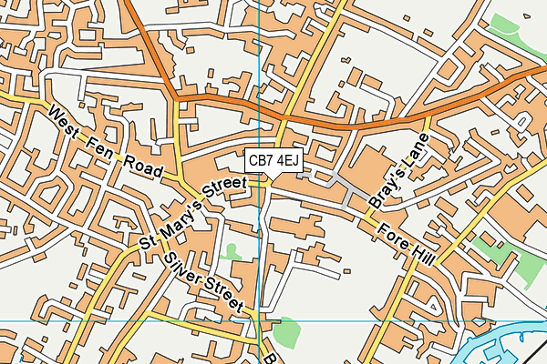 CB7 4EJ map - OS VectorMap District (Ordnance Survey)