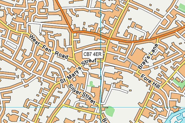 CB7 4ER map - OS VectorMap District (Ordnance Survey)