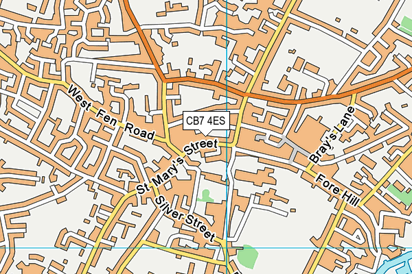 CB7 4ES map - OS VectorMap District (Ordnance Survey)