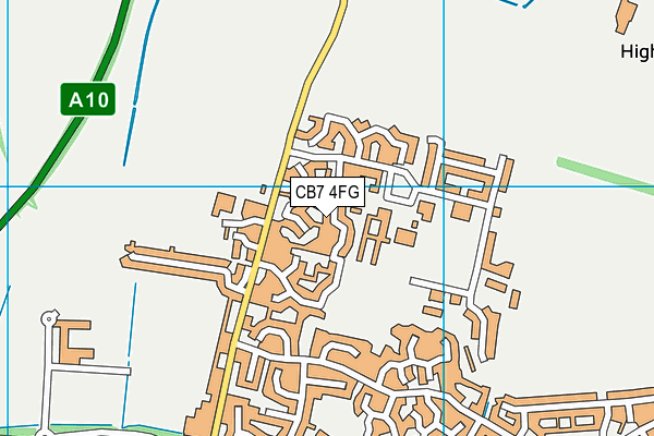CB7 4FG map - OS VectorMap District (Ordnance Survey)
