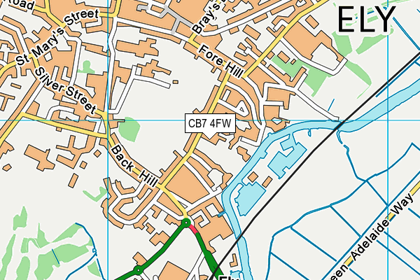 CB7 4FW map - OS VectorMap District (Ordnance Survey)