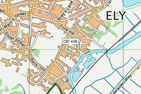 CB7 4GB map - OS VectorMap District (Ordnance Survey)