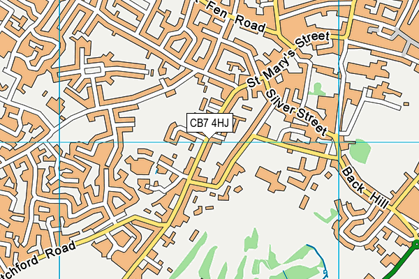 CB7 4HJ map - OS VectorMap District (Ordnance Survey)