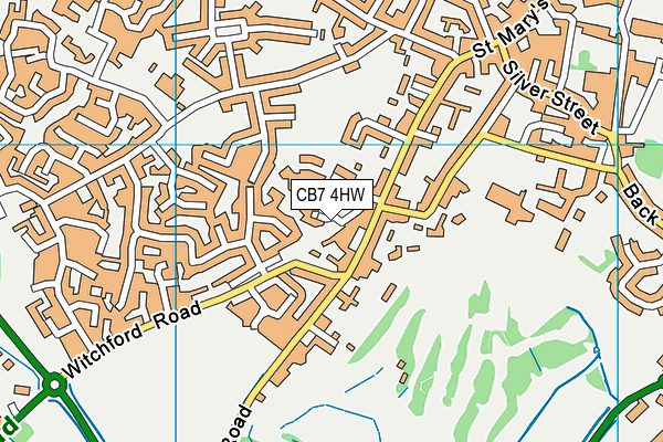 CB7 4HW map - OS VectorMap District (Ordnance Survey)