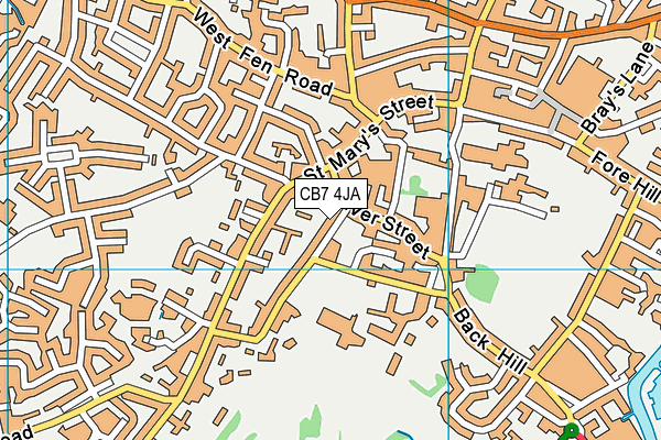 CB7 4JA map - OS VectorMap District (Ordnance Survey)