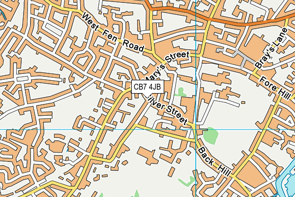 CB7 4JB map - OS VectorMap District (Ordnance Survey)
