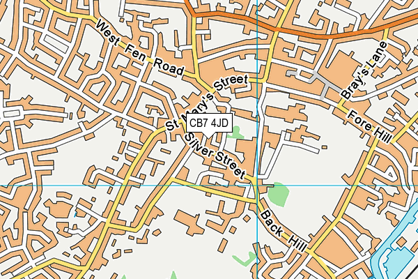 CB7 4JD map - OS VectorMap District (Ordnance Survey)