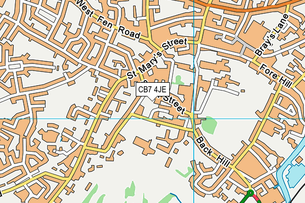 CB7 4JE map - OS VectorMap District (Ordnance Survey)
