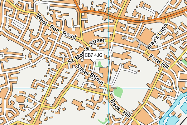 CB7 4JG map - OS VectorMap District (Ordnance Survey)