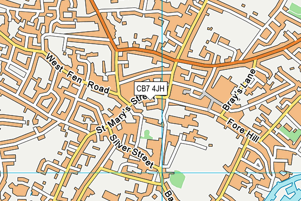 CB7 4JH map - OS VectorMap District (Ordnance Survey)