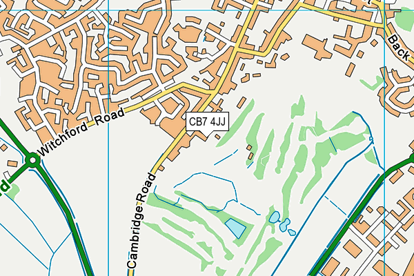 CB7 4JJ map - OS VectorMap District (Ordnance Survey)