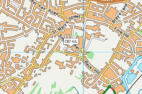 CB7 4JL map - OS VectorMap District (Ordnance Survey)