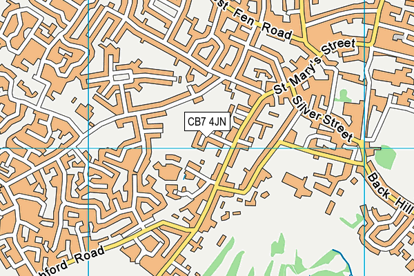 CB7 4JN map - OS VectorMap District (Ordnance Survey)