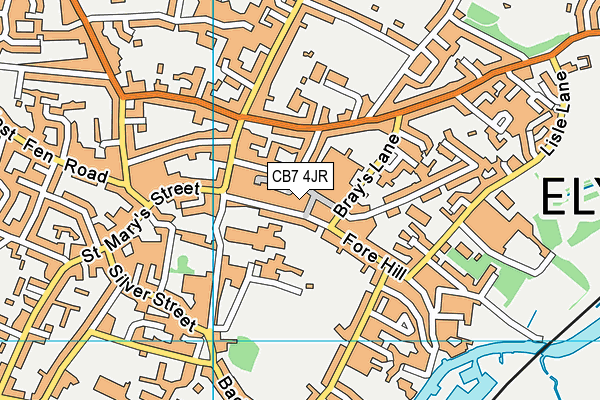 CB7 4JR map - OS VectorMap District (Ordnance Survey)