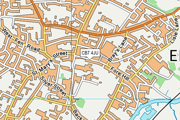 CB7 4JU map - OS VectorMap District (Ordnance Survey)