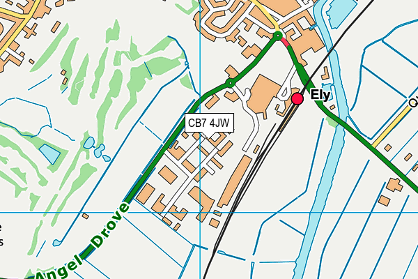 CB7 4JW map - OS VectorMap District (Ordnance Survey)