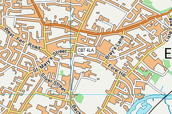 CB7 4LA map - OS VectorMap District (Ordnance Survey)