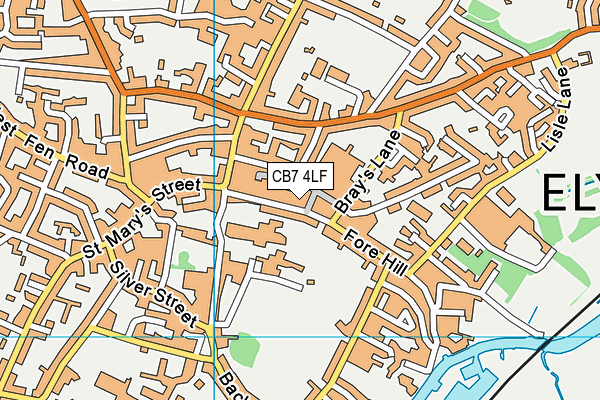 CB7 4LF map - OS VectorMap District (Ordnance Survey)