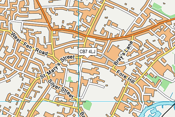 CB7 4LJ map - OS VectorMap District (Ordnance Survey)