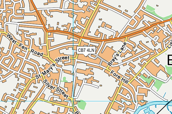 CB7 4LN map - OS VectorMap District (Ordnance Survey)