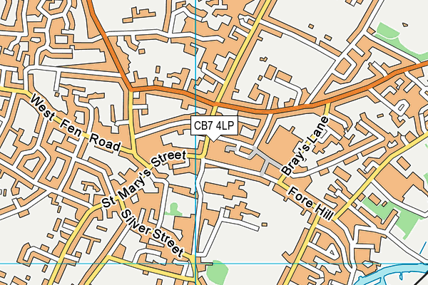 CB7 4LP map - OS VectorMap District (Ordnance Survey)