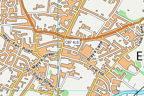 CB7 4LS map - OS VectorMap District (Ordnance Survey)