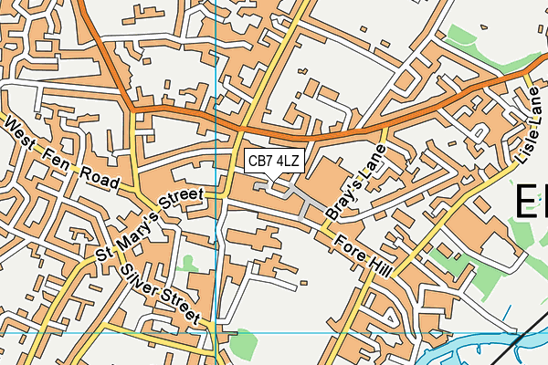CB7 4LZ map - OS VectorMap District (Ordnance Survey)