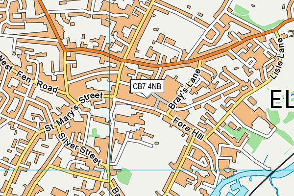 CB7 4NB map - OS VectorMap District (Ordnance Survey)