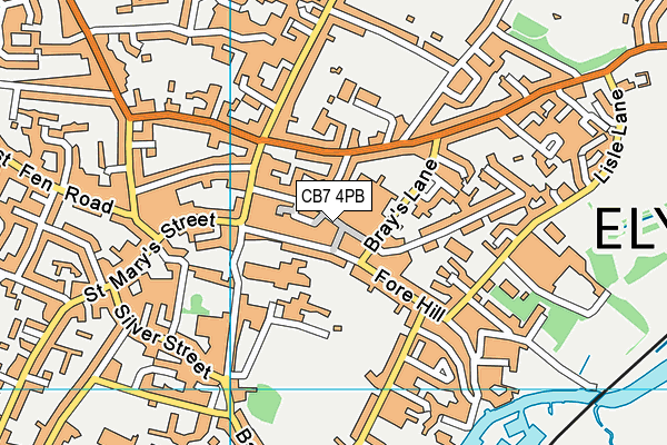 CB7 4PB map - OS VectorMap District (Ordnance Survey)