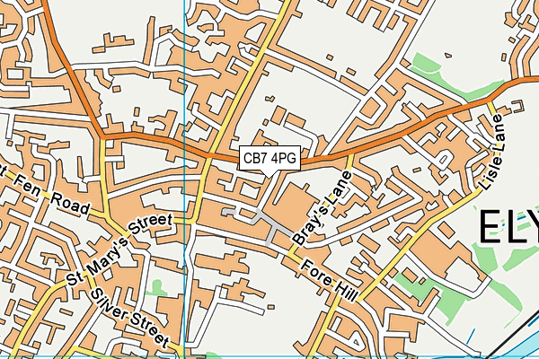 CB7 4PG map - OS VectorMap District (Ordnance Survey)