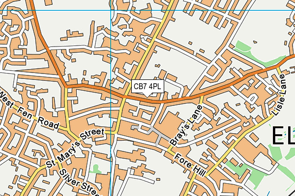 City Of Ely Indoor Bowls Club map (CB7 4PL) - OS VectorMap District (Ordnance Survey)