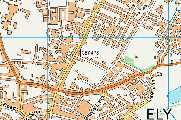 CB7 4PS map - OS VectorMap District (Ordnance Survey)