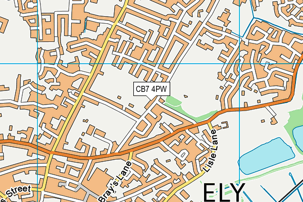 CB7 4PW map - OS VectorMap District (Ordnance Survey)