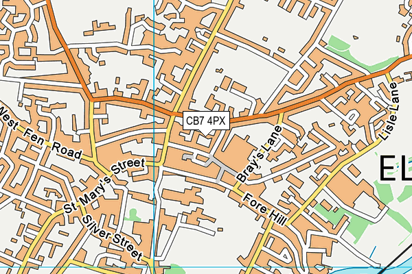 CB7 4PX map - OS VectorMap District (Ordnance Survey)