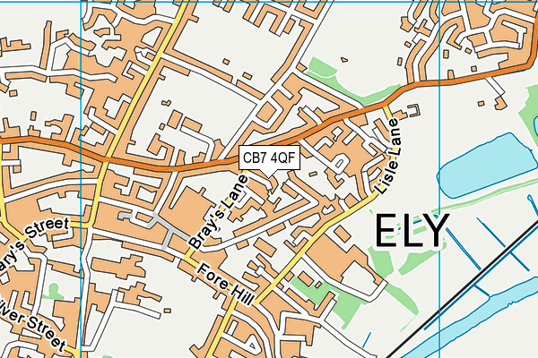 CB7 4QF map - OS VectorMap District (Ordnance Survey)