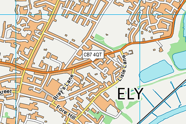 CB7 4QT map - OS VectorMap District (Ordnance Survey)