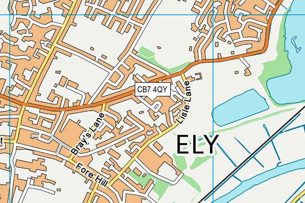 CB7 4QY map - OS VectorMap District (Ordnance Survey)