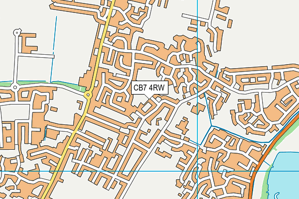 CB7 4RW map - OS VectorMap District (Ordnance Survey)
