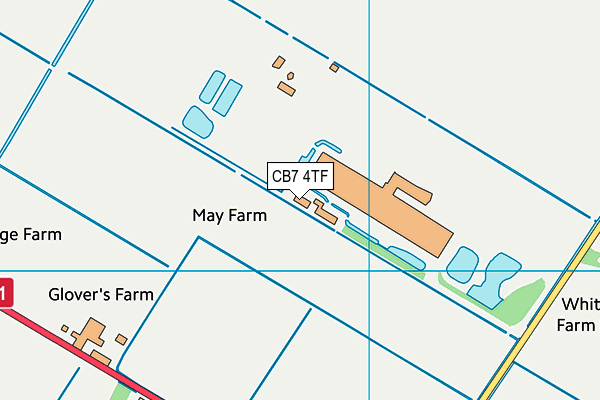 CB7 4TF map - OS VectorMap District (Ordnance Survey)