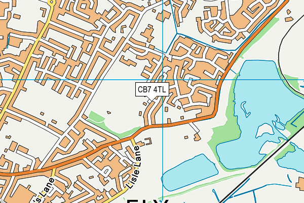 CB7 4TL map - OS VectorMap District (Ordnance Survey)