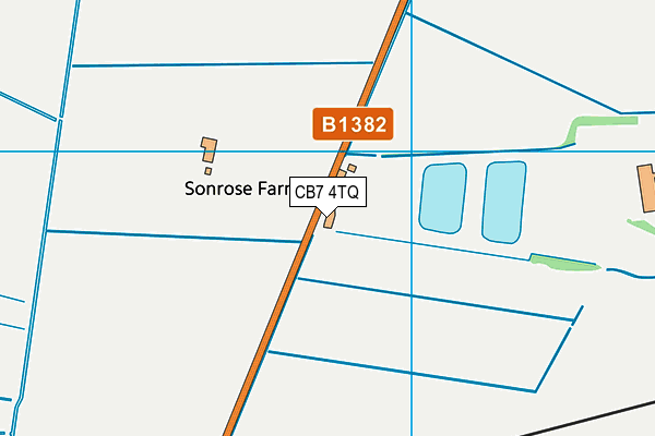 CB7 4TQ map - OS VectorMap District (Ordnance Survey)